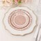 25 Natural 7 in Burlap Print White Floral Lace Trim Salad Paper PLATES
